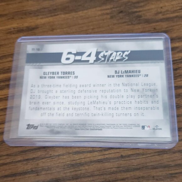 2022 Topps Series 1 6-4 Stars Gleyber Torres DJ LeMahieu NY Yankees #TT-10 - Picture 3 of 3